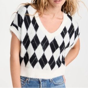 NWT Free People Through The Motions Vest / Cream Onyx Combo